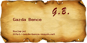 Gazda Bence névjegykártya